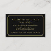 黒と金ゴールドのアールデコモノグラム 名刺 (裏面)