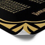 黒と金ゴールドのアールデコ披露宴の座席表 ポスター (角)