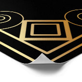 黒と金ゴールドのアールデコ披露宴の座席表 ポスター (角)