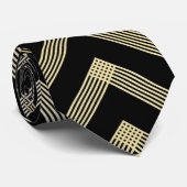 黒と金ゴールドのアールデコ ネクタイ (ロール)