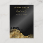 黒と金ゴールドのイヤリングホルダー表示カード 名刺 (正面)