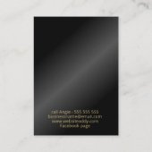 黒と金ゴールドのイヤリングホルダー表示カード 名刺 (裏面)