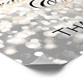 黒と金ゴールドのウェディングカードとギフトサイン ポスター (角)