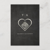 黒と金ゴールドのウェディングレセプションカード エンクロージャーカード (裏面)