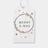 黒と金ゴールドのエレガントクリスマス ギフトタグ (正面)