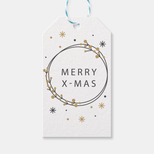 黒と金ゴールドのエレガントクリスマス ギフトタグ (正面)