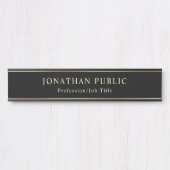 黒と金ゴールドのエレガントテンプレートクラシックルック サインプレート (正面)