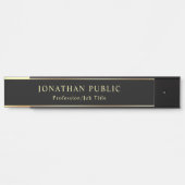 黒と金ゴールドのエレガントテンプレートクラシックルック サインプレート (正面)