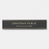 黒と金ゴールドのエレガントテンプレートクラシックルック サインプレート (正面)