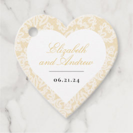 黒と金ゴールドのエレガントレース結婚スクリプトの正方形 フェイバータグ