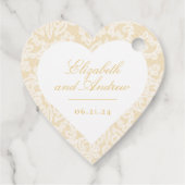 黒と金ゴールドのエレガントレース結婚スクリプトの正方形 フェイバータグ (裏面)