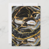 黒と金ゴールドのエレガント大理石50歳の誕生パーティー 招待状 (裏面)