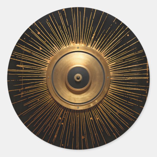 黒と金ゴールドのオカルト悪の目 ラウンドシール (正面)