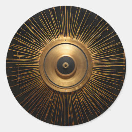 黒と金ゴールドのオカルト悪の目 ラウンドシール