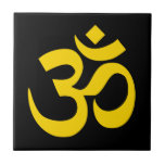 黒と金ゴールドのオムシンボル タイル<br><div class="desc">黒の金ゴールドOM記号。背景色を変更できる。色もしコードFFD700カスタマイズを試して、文字を追加したい。</div>