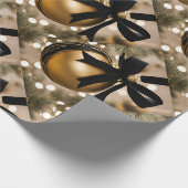 黒と金ゴールドのオーナメント写真 ラッピングペーパー (角)