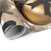 黒と金ゴールドのオーナメント写真 ラッピングペーパー (ロールコーナー)