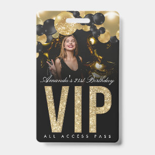 黒と金ゴールドのカスタマイズ可能なVIPすべてのアクセスバッジ バッジ