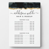 黒と金ゴールドのカラー価格メニュー フォトプラーク (正面)