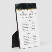 黒と金ゴールドのカラー価格メニュー フォトプラーク (側面)