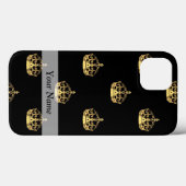 黒と金ゴールドのクラウンパターン Case-Mate iPhoneケース (裏面 (横))