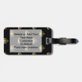 黒と金ゴールドのクラウン ラゲッジタグ (裏面横)