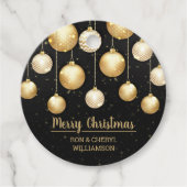 黒と金ゴールドのクリスマスオーナメント フェイバータグ (正面)