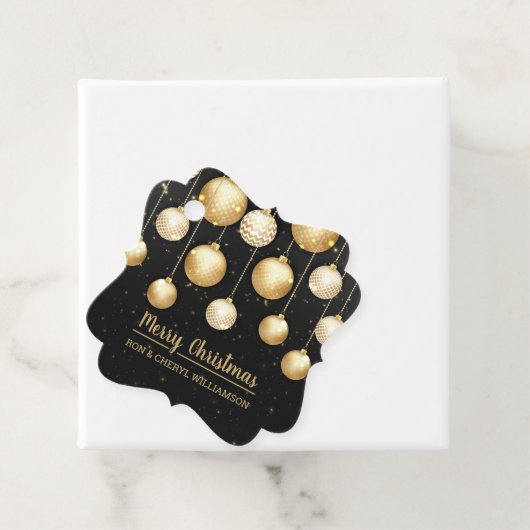 黒と金ゴールドのクリスマスオーナメント フェイバータグ (インサイチュ)