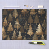 黒と金ゴールドのクリスマスツリー 薄葉紙 (クラフト)