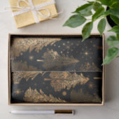 黒と金ゴールドのクリスマスツリー 薄葉紙 (ギフト)