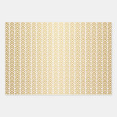 黒と金ゴールドのクリスマストナカイ常緑樹 ラッピングペーパーシート (正面)