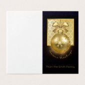 黒と金ゴールドのクリスマスボーパーソナライズされたルカード (外部フラット)
