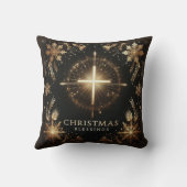 黒と金ゴールドのクリスマス恵み クッション (裏面)