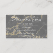黒と金ゴールドのグリッターと輝く大理石 名刺 (裏面)