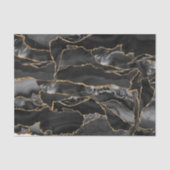 黒と金ゴールドのグリッターアガート抽象芸術 薄葉紙 (正面)