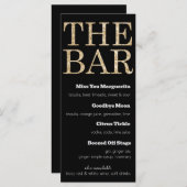 黒と金ゴールドのグリッタードリンクバー メニュー (正面/裏面)