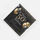 黒と金ゴールドのグリッターバルーン50誕生日 (コーナー)