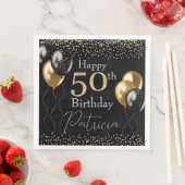 黒と金ゴールドのグリッターバルーン50誕生日 (インサイチュ)