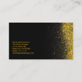 黒と金ゴールドのグリッター 名刺 (裏面)