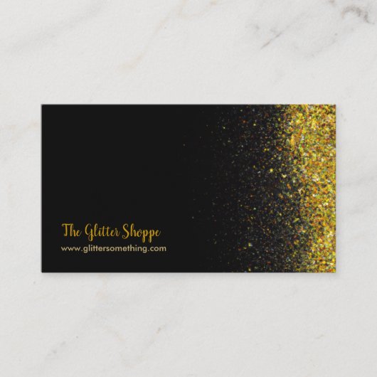 黒と金ゴールドのグリッター 名刺 (正面)