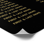 黒と金ゴールドのゲート結婚ゲートの座席表 ポスター (角)