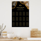 黒と金ゴールドのゲート結婚ゲートの座席表 ポスター (キッチン)