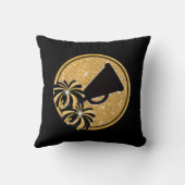 黒と金ゴールドのコーチへの感謝の応援 クッション (裏面)