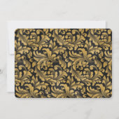 黒と金ゴールドのゴシックパターン セーブザデート (裏面)