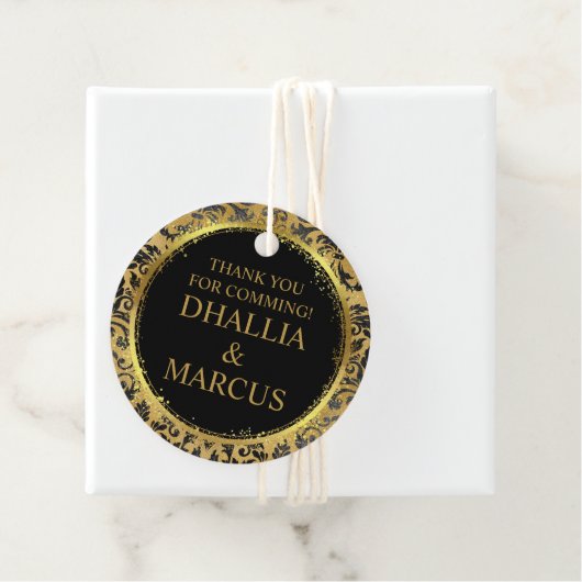 黒と金ゴールドのゴシックパターン フェイバータグ (インサイチュ)