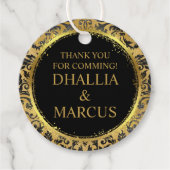 黒と金ゴールドのゴシックパターン フェイバータグ (正面)