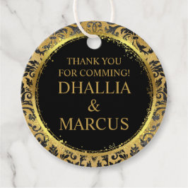 黒と金ゴールドのゴシックパターン フェイバータグ