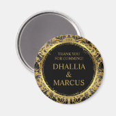 黒と金ゴールドのゴシックパターン マグネット (正面/裏面)