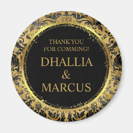 黒と金ゴールドのゴシックパターン マグネット