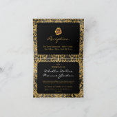 黒と金ゴールドのゴシックパターン 招待状 (内部)